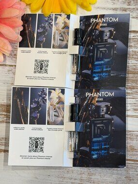 🎁5 For $25 Paco Rabanne Phantom Intense Sample Spray Card 1.5 ml 2X New!